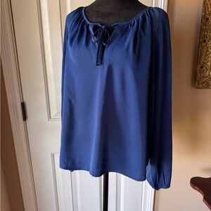 Abercrombie & Fitch Royal Blue Blouse with Tie-Neck